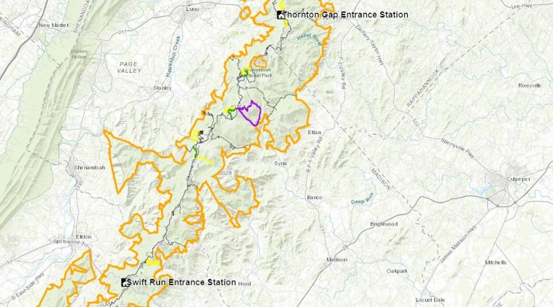 Shenandoah National Park Printable Map