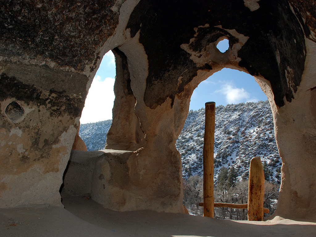 A cavate with a view, Bandelier National Monument / NPS file