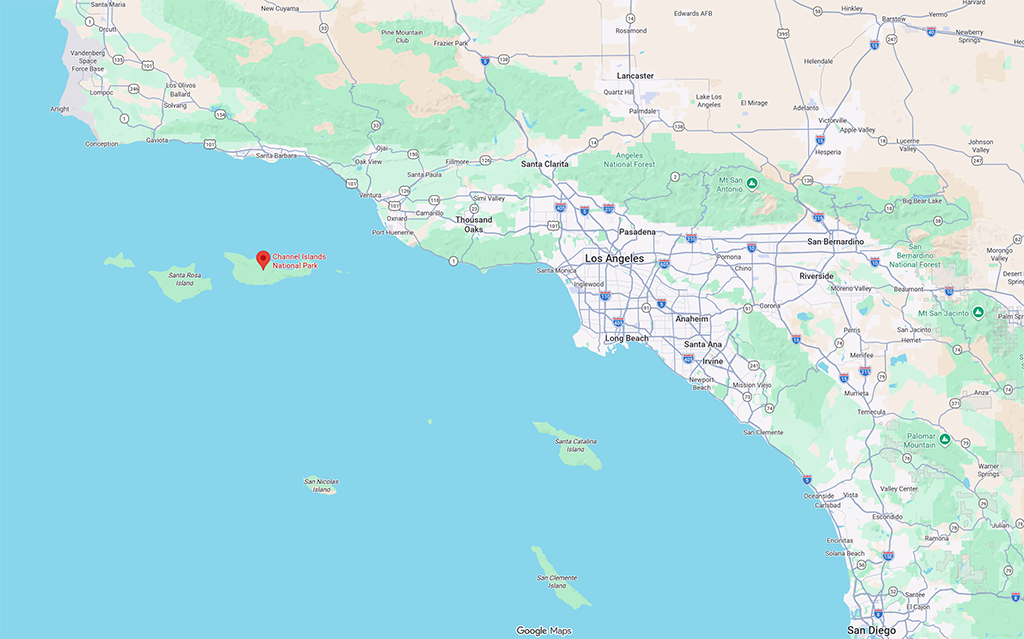 Channel Islands National Park area map / Google Maps