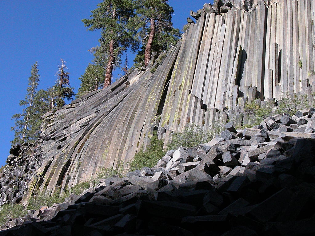 Devils Postpile National Monument is considered one of the finest examples of columnar jointing / NPS file