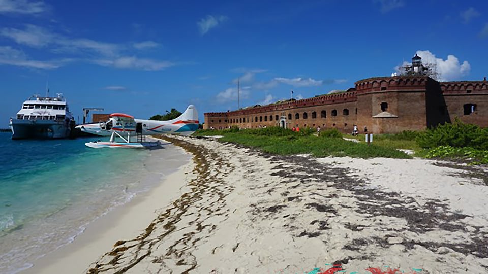 In addition to the ferry, you can reserve a spot on a seaplane to Dry Tortugas National Park / NPS file