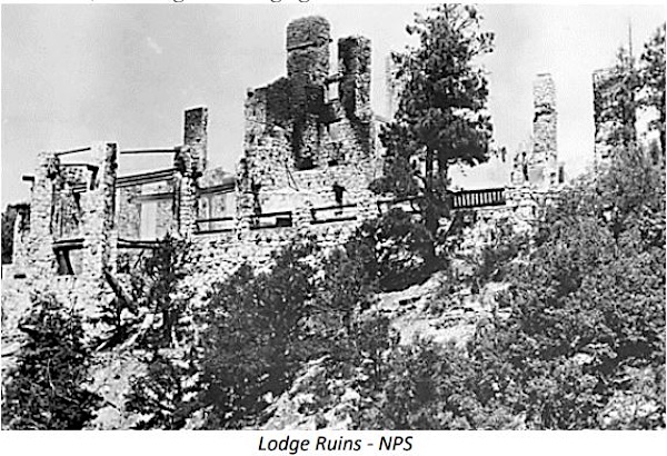 A 1932 kitchen fire burned down the original lodge/NPS archives
