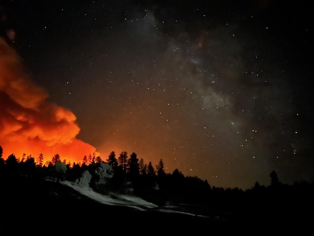 The Dragon Bravo Fire cast a bright glow over the Grand Canyon's North Rim/M.Schneider via Inciweb