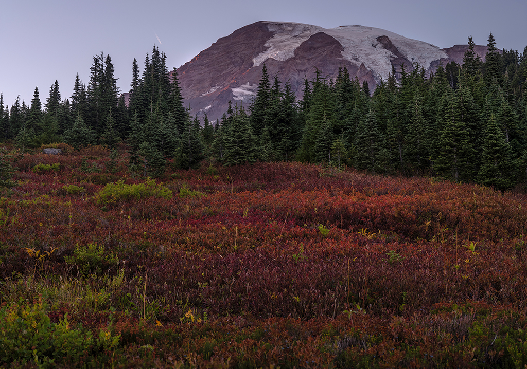 An autumn sunset over Paradise, Mount Rainier National Park / Rebecca Latson
