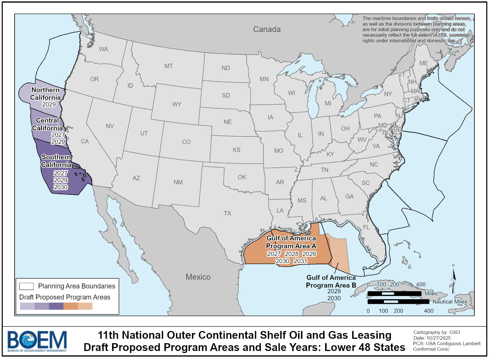 Prosed draft of oil and gas leasing areas