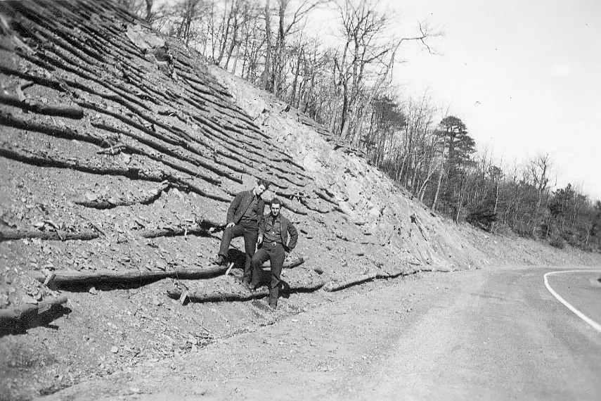 CCC boys working on erosion control along Skyline Drive, Shenandoah National Park / NPS file