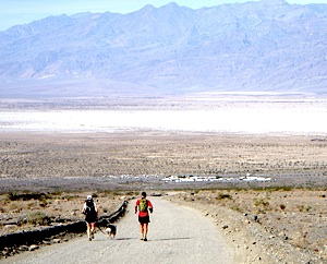 Road running in Death Valley