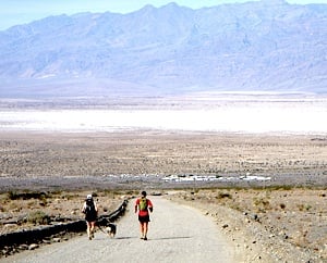 Road running in Death Valley