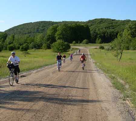 Bike riders at Sleeping Bear Dunes N.L.