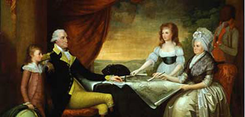 Washington and his family.