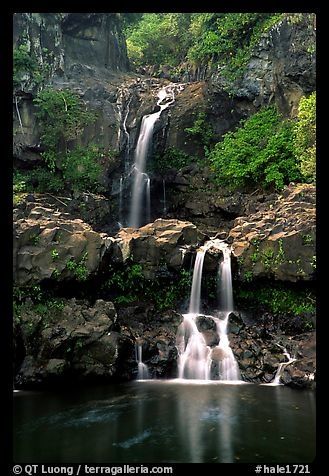 Waterfall Ohe o Gorge, Haleakala National Park, copyright Q.T. Luong