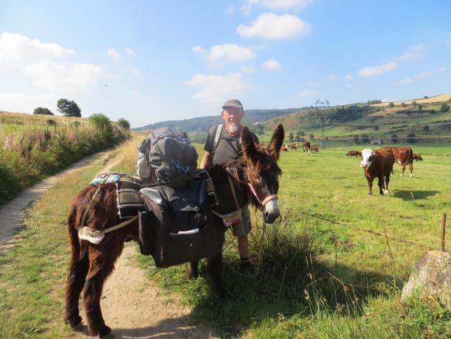 A pilgrim and his donkey