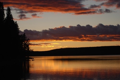 Flat Mountain Arm sunset, Yellowstone National Park, copyright Kurt Repanshek.