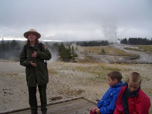 yellowstone_ranger.300.jpg Yellowstone Ranger gives interpretive talk; LiveALittle.org Photographer