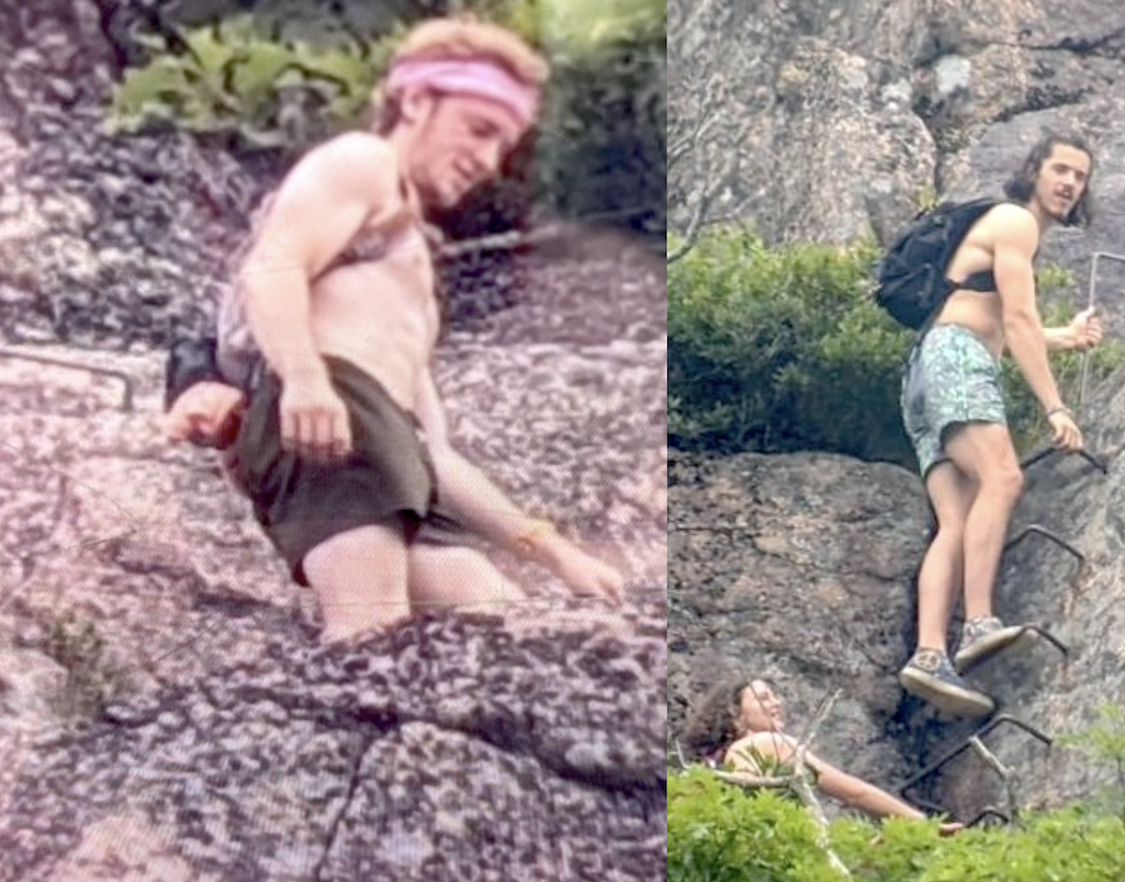 Closeups of two men who violated trail closure/NPS Closeups of two men who violated trail closure/NPS