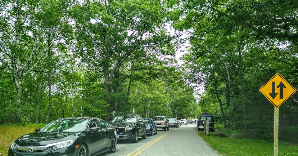 There was a short backup at the Schooner Head Entrance/Jim Glavine