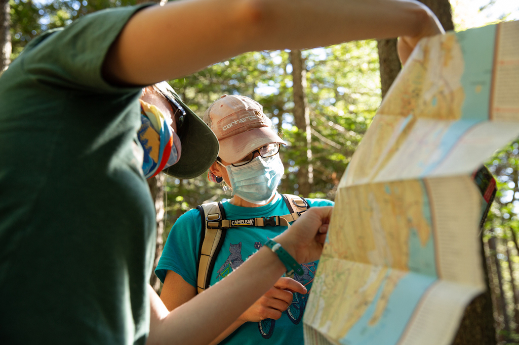 Hikers wore masks in Acadia National Park last summer due to Covid-19/NPS