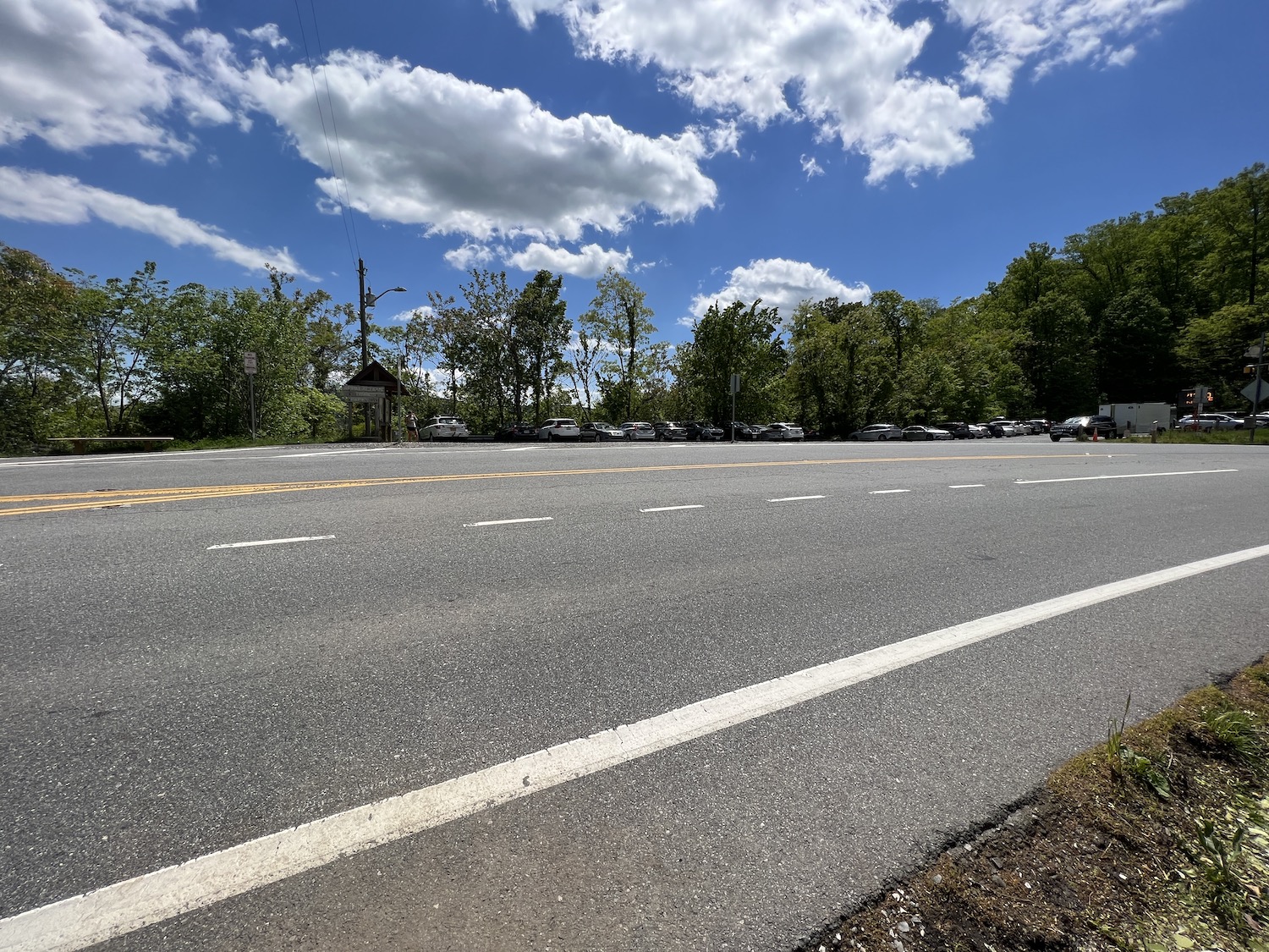 A pedestrian bridge is coming, but for now hikers must cross busy Route 311 to get to the McAfee Knob trailhead. A pedestrian bridge is coming, but for now hikers must cross busy Route 311 to get to the McAfee Knob trailhead.