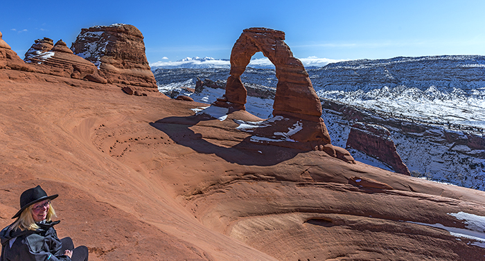 Becky at Delicate Arch, Arches National Park / Rebecca Latson