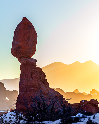 Sunrise over Balanced Rock, Arches National Park /  Rebecca Latson