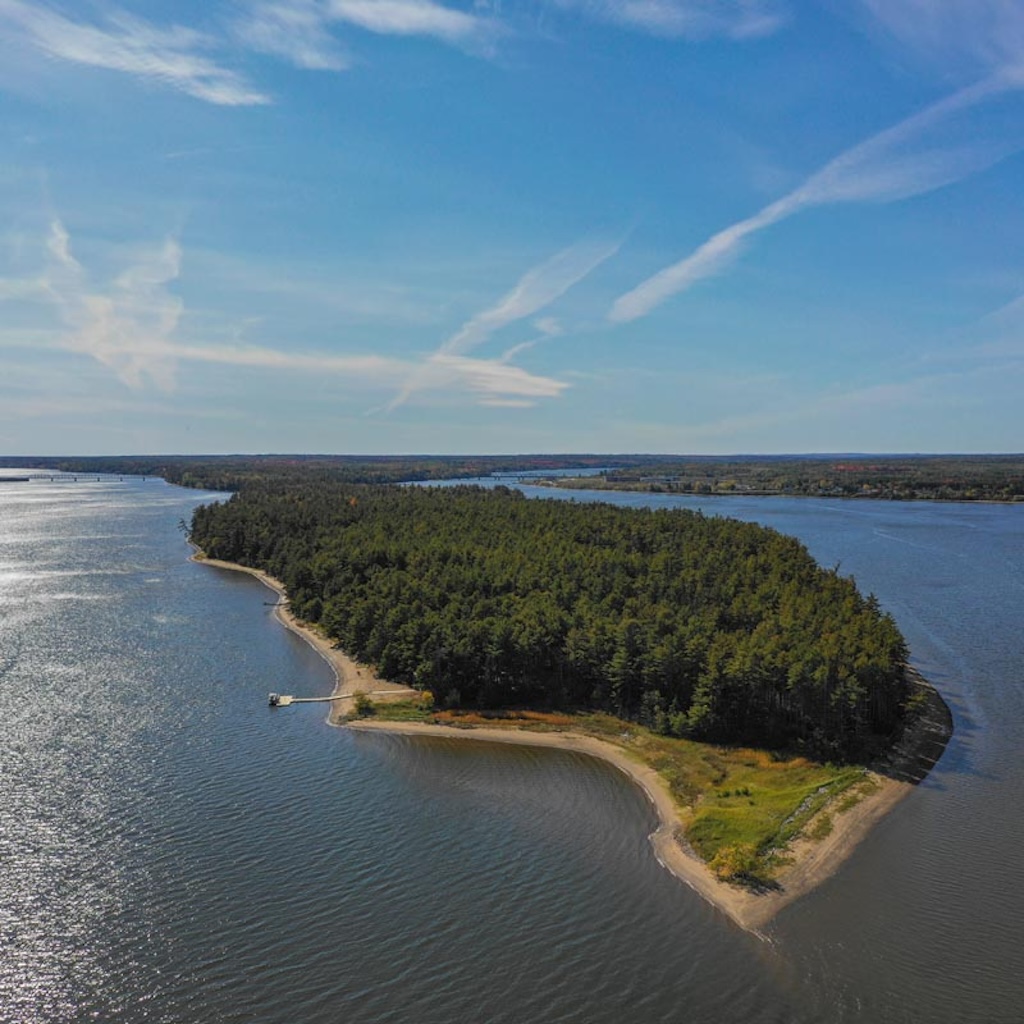 Beaubears Island in New Brunswick is home to Boishébert and Beaubears Island Shipbuilding National Historic Sites.
