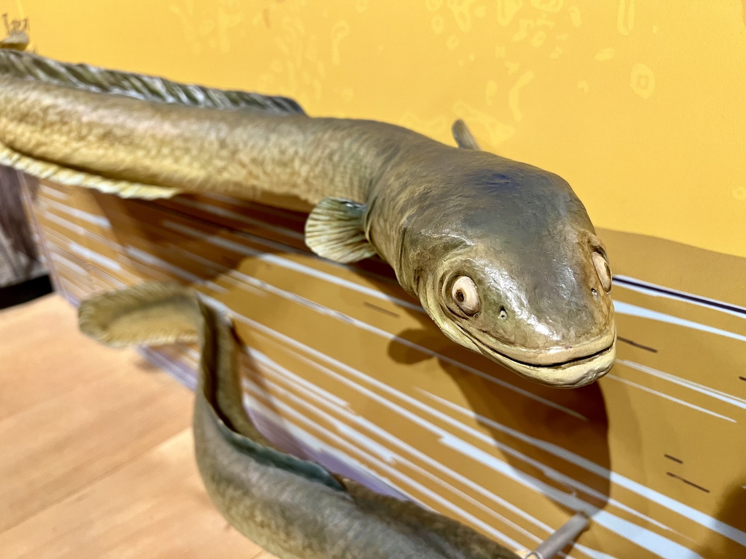 Interpretive displays speak to the time when the Mi'kmaq were stewards of Beaubears Island and fished for eel in the Miramichi River. Interpretive displays speak to the time when the Mi'kmaq were stewards of Beaubears Island and fished for eel in the Miramichi River.