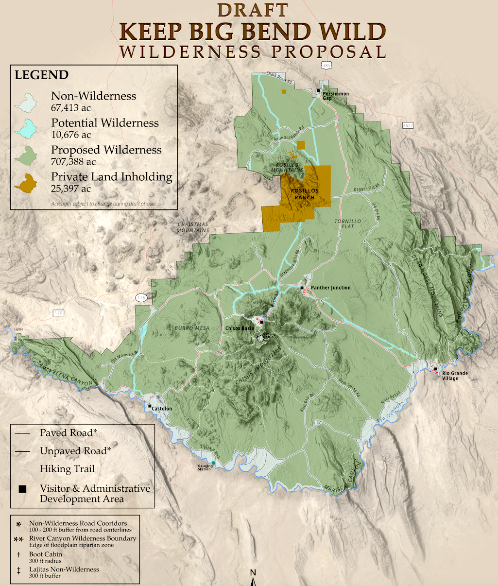 Draft map of proposed wilderness in Big Bend National Park/Keep Big Bend Wild Draft map of proposed wilderness in Big Bend National Park/Keep Big Bend Wild