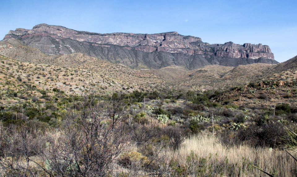 The South Rim of the Chisos Mountains was our friend as we hiked the Dodson Trail on the end of Day 2 and most of Day 3/Bob Pahre