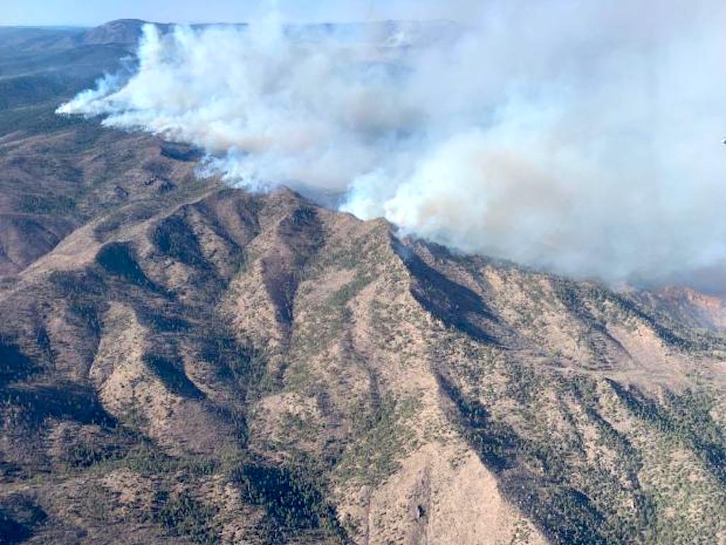 An aerial view of the Cerro Pelado fire/Inciweb