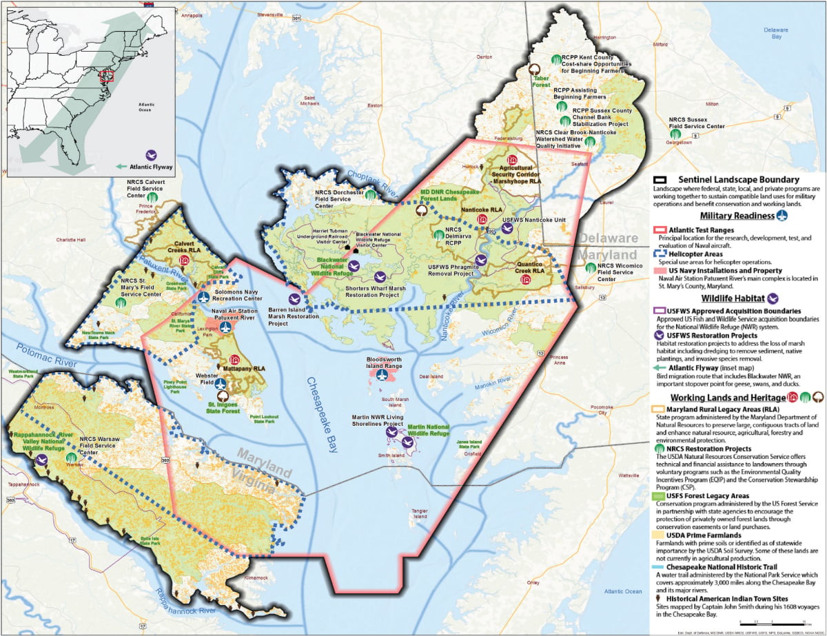 Middle Chesapeake Sentinel Landscape map Middle Chesapeake Sentinel Landscape map