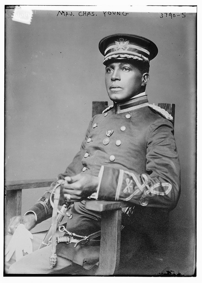 A studio portrait of Major Charles Young, Charles Young Buffalo Soldiers National Monument / Library of Congress via NPS A studio portrait of Major Charles Young, Charles Young Buffalo Soldiers National Monument / Library of Congress via NPS