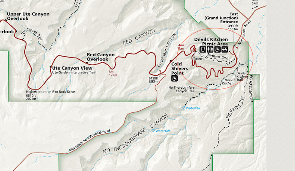 The red circle covers the general area being searched for Jim Fuchs.