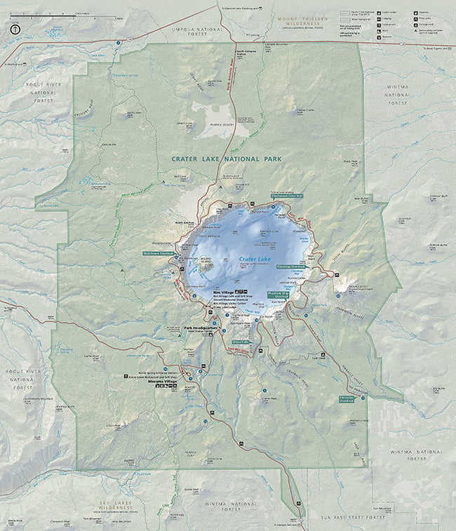 Map of Crater Lake National Park / National Park Service Map of Crater Lake National Park / National Park Service