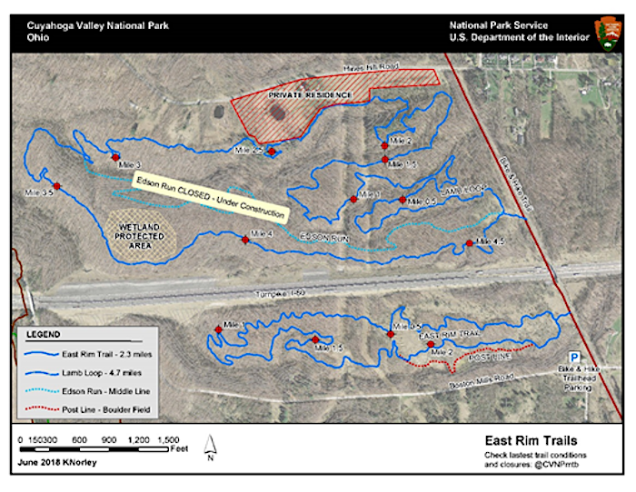 East Rim mountain bike trails, Cuyahoga Valley National Park/NPS