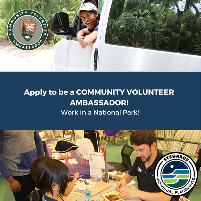 The Volunteers-In-Parks Program is now recruiting paid interns for the 2023 February Cohort of the Community Volunteer Ambassador program / NPS The Volunteers-In-Parks Program is now recruiting paid interns for the 2023 February Cohort of the Community Volunteer Ambassador program / NPS