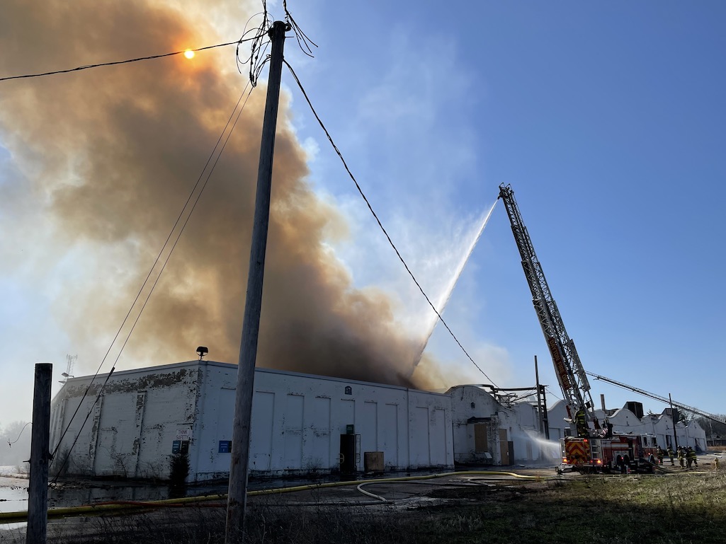 A fire that broke out early Sunday morning heavily damaged the Wright Company Factory in Dayton, Ohio/NPS A fire that broke out early Sunday morning heavily damaged the Wright Company Factory in Dayton, Ohio/NPS
