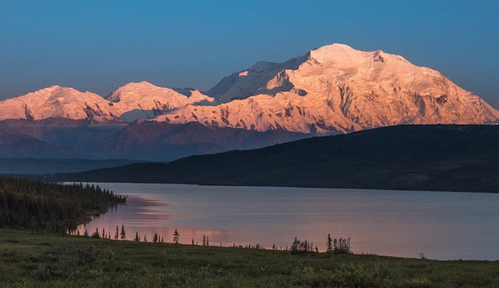 Denali bathed in alpenglow in Denali National Park/NPS, Kent Miller Denali bathed in alpenglow in Denali National Park/NPS, Kent Miller