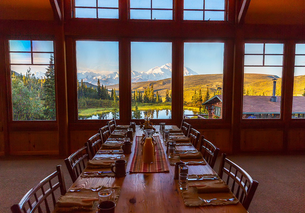 A view of the landscape from Camp Denali's main building, Denali National Park and Preserve / Rebecca Latson