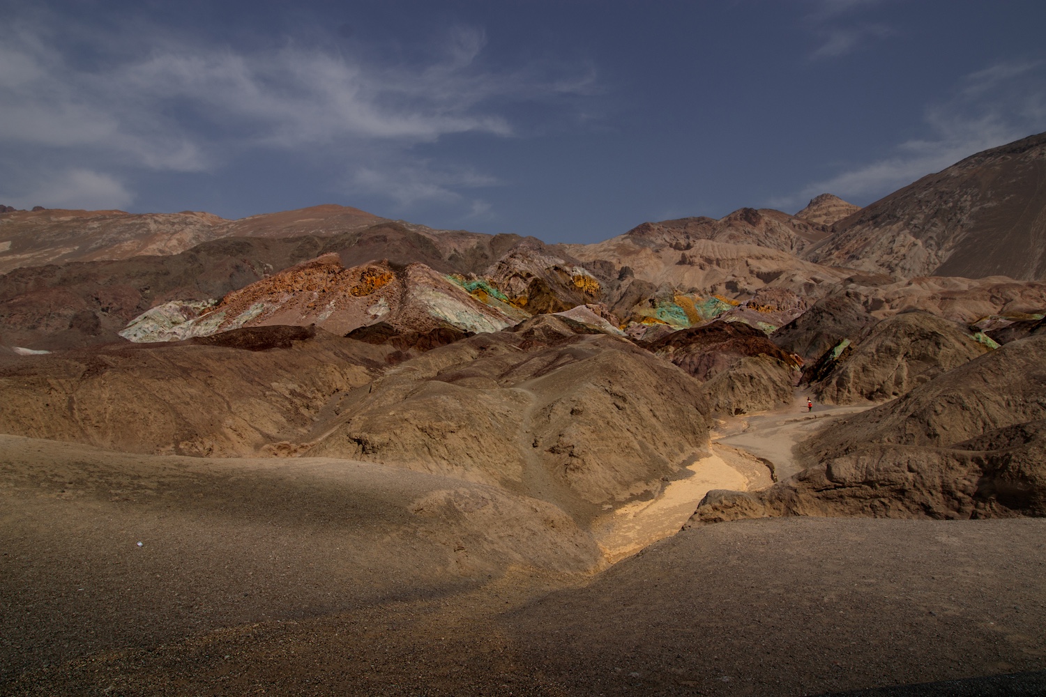 From the overlook off the ten-mile Artists Drive, Artists Palette stands out as an extraordinary display of volcano-caused mineralization at Death Valley National Park/Eric Jay Toll From the overlook off the ten-mile Artists Drive, Artists Palette stands out as an extraordinary display of volcano-caused mineralization at Death Valley National Park/Eric Jay Toll