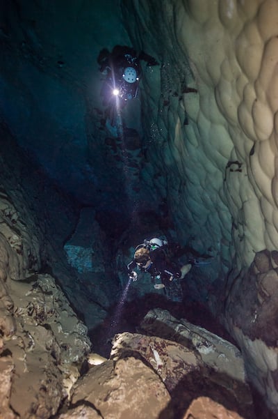 Counting pupfish at Devils Hole, Death Valley National Park/Brett Seymour