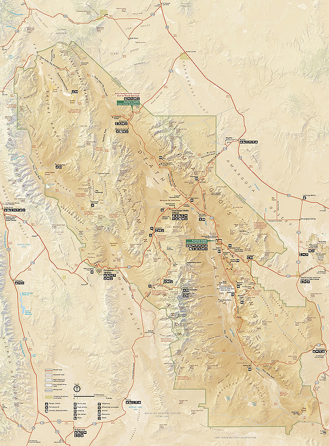 The official NPS map of Death Valley National Park / NPS file The official NPS map of Death Valley National Park / NPS file