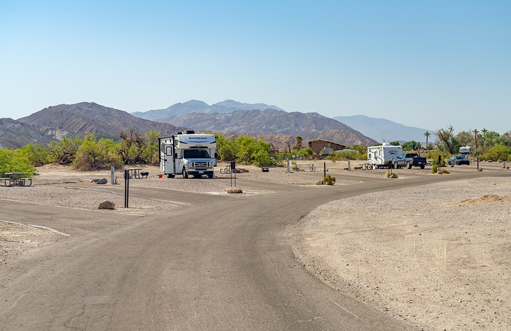 Furnace Creek Campground sites, Death Valley National Park / Rebecca Latson Furnace Creek Campground sites, Death Valley National Park / Rebecca Latson