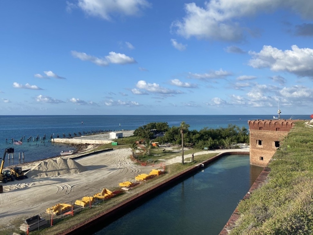 View of the staging area and campground from atop Fort Jefferson NPS Photo by S. Diaz View of the staging area and campground from atop Fort Jefferson NPS Photo by S. Diaz