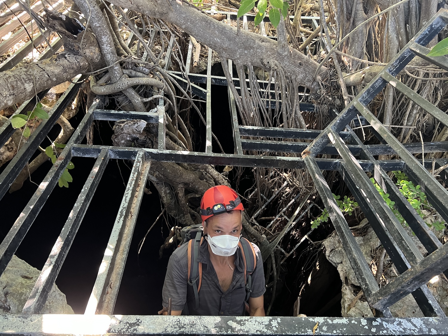 The cave at Fountain Cavern National Park in Anguilla is currently closed, but bat expert Baptiste Angin from Guadeloupe enters it while visiting the Anguilla National Trust to do research. The cave at Fountain Cavern National Park in Anguilla is currently closed, but bat expert Baptiste Angin from Guadeloupe enters it while visiting the Anguilla National Trust to do research.