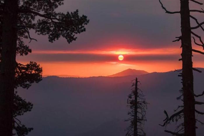 Sunset over the Ferguson Fire on July 23, 2018/USFS