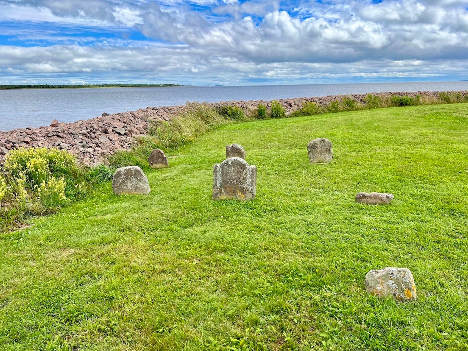 What's left of nine graves of Fort Gaspareaux soldiers. What's left of nine graves of Fort Gaspareaux soldiers.