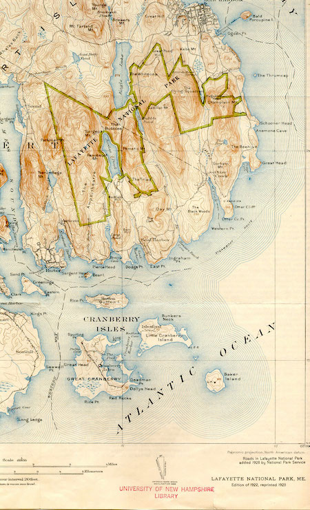 Lafayette National Park map/Friends of Acadia