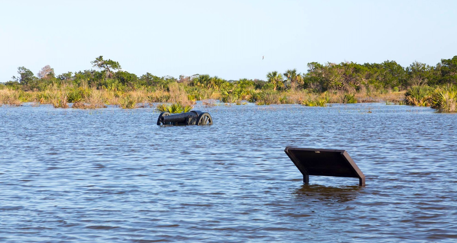 Hurricane Irman flooded Fort Pulaski National Monument in the fall of 2017/National Park Foundation Hurricane Irman flooded Fort Pulaski National Monument in the fall of 2017/National Park Foundation