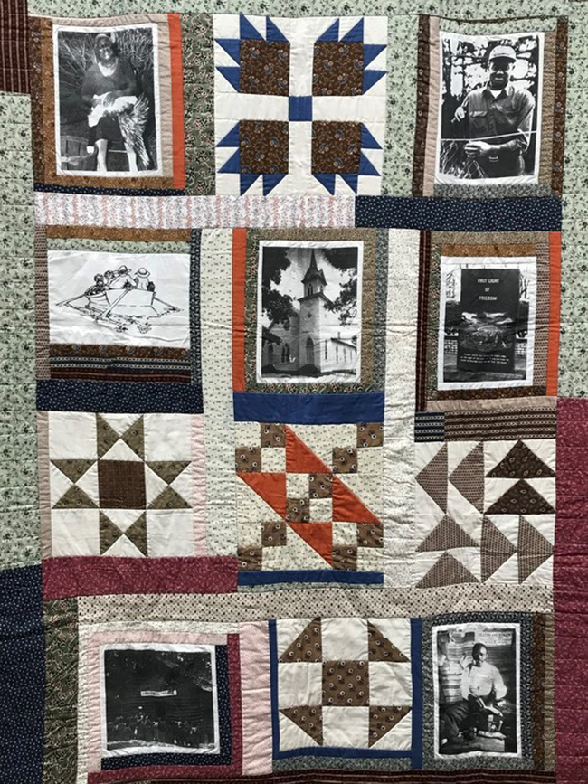 A commemorative quilt, donated to the National Park Service by the family of Dellerva Collins, will be on display at Fort Raleigh National Historic Site's visitor center from June 12 through June 30, 2022 / NPS Photo