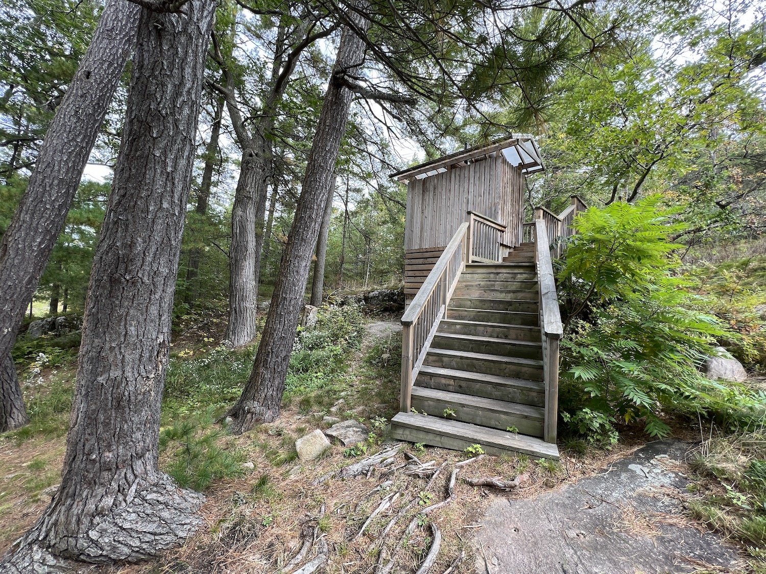 Another two-level outhouse at Georgian Bay Islands National Park in Ontario. Another two-level outhouse at Georgian Bay Islands National Park in Ontario.